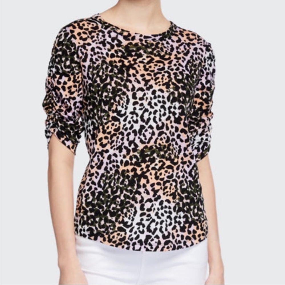 Veronica Beard Jeans Waldorf Lilac Top Women’s Medium Leopard Pima Cotton